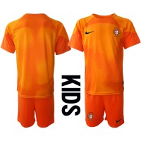 Portugal Målmand Udebane Trøje Børn VM 2022 Kortærmet (+ Korte bukser)